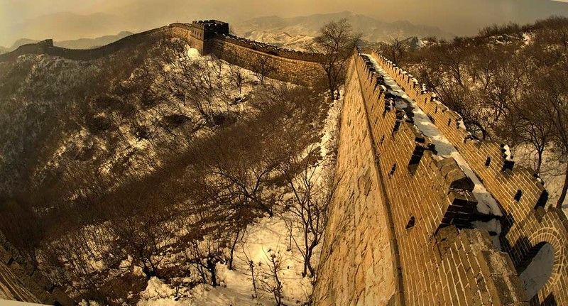 китай, великая китайская стена, горы, зима та самая стена...photo preview