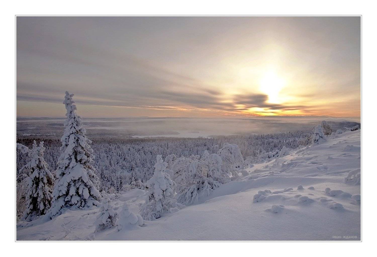 зима, карелия, мороз, Иван Жданов