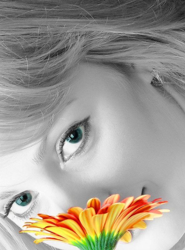 портрет,жанровый портрет Марина и гербераphoto preview