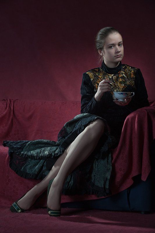 девушка,красота,молодость,чашка За чаем... фото превью