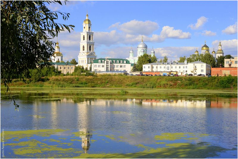 архитектура, дивеево, лето, небо, отражения, пейзаж, православие, река, россия, свято-троицкий дивеевский монаст photo preview