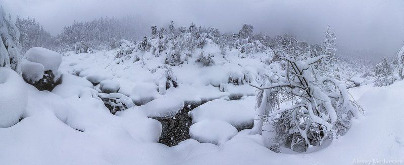кавказ, домбай, зима, утро, снег, ущелье, горы Ущелье Домбай-Ульгенphoto preview