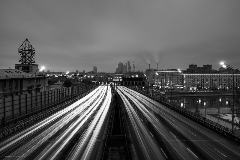 москва, город, движение, трассеры, ND, чб городские видыphoto preview