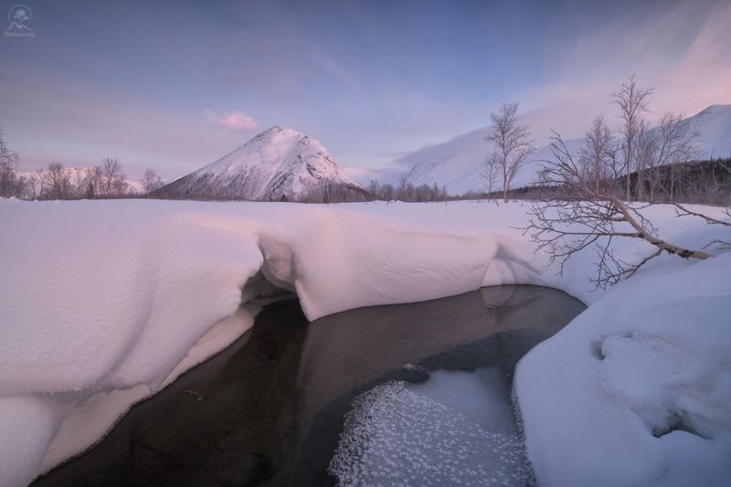 зима, рассвет, снег, кольский, мурманская, сопки, хибины, малый вудъявр, фототур на кольский, фототуры 2025, фототуры, заполярье Нежные краски Хибин фото превью