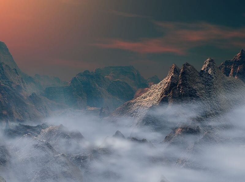 пейзаж, природа, горы, туман, небо, облака Горные лабиринтыphoto preview