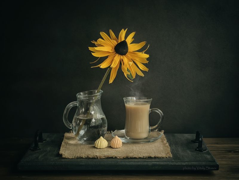 цветы, кофе, натюрморт, напиток, аромат, вкусно, flowers, coffee, still life, drink, aroma, delicious, bouquet , flowers В утренней тишине с натюрмортом..photo preview