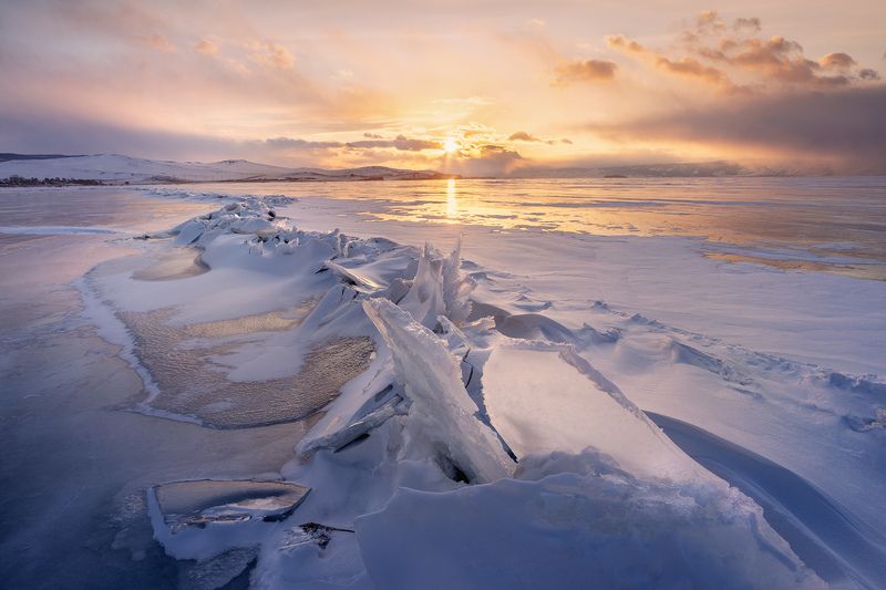 байкал, зима, лед, иркутская область Ледяной хребет фото превью