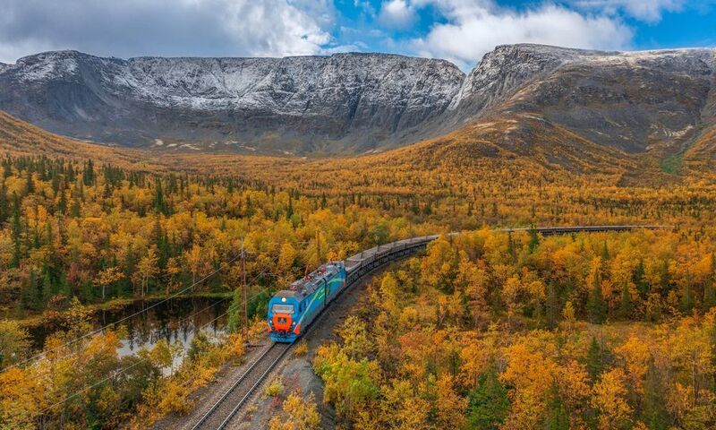 апатиты, кировск, гранит, электровоз, локомотив, поезд, горы, хибины, осень, рельсы Photo #117photo preview
