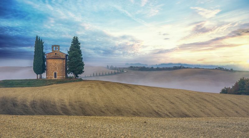 tuscany, nature, morning, fog, landscape, italy, journey, europe, d\'orcia тоскана, природа, утро, туман, пейзаж, италия, путешествие, европа, д\'орча НА РАССВЕТЕ. Из серииphoto preview