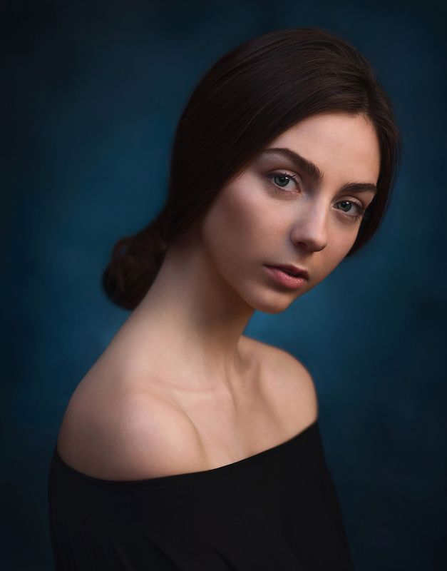 Взгляд, Девушка, Портрет, Свет, Студия, Тень ***photo preview