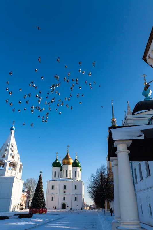 Коломна, город, зима, путешествие, православие, религия, христианство, история, культура, древний, достопримечательность Соборная площадь Коломныphoto preview