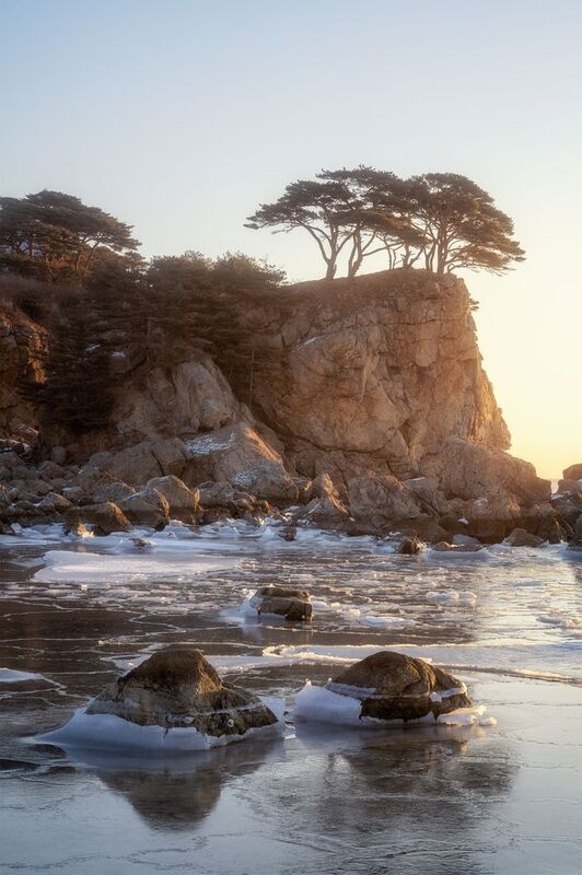 россия, приморский край, дальний восток, японское море, приморье, море, зима, лед, сергей алтушкин, бухта орлинка Встречая рассвет в Бухте Орлинка фото превью