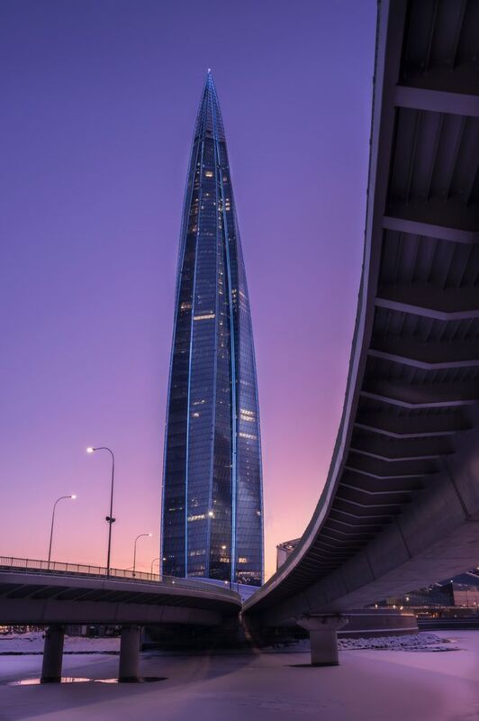 лахта центр, высотка, город, санкт-петербург, лахта, ночной город, небоскреб Высоткаphoto preview