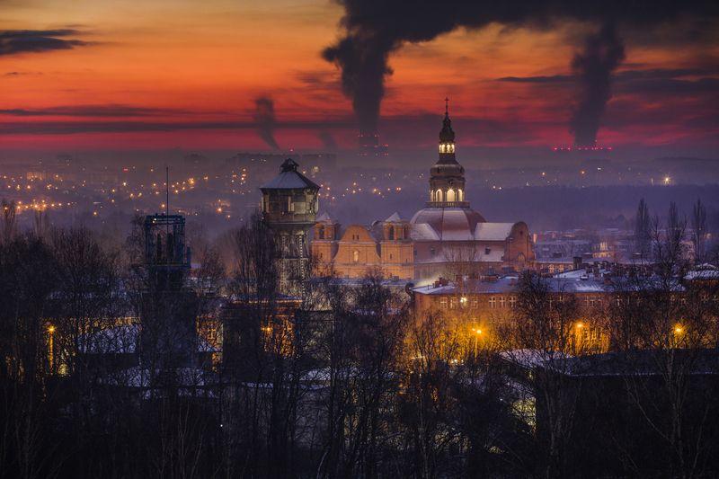 Horizontal, Photography, Architecture, City, Church, Sky, Town, Cityscape, Building, Urban, Skyline, Poland, Nikiszowiec, Katowice The view from my window 16.02.2025 фото превью