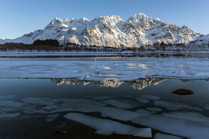 озеро, лёд, вода, норвегия, norway, ice, lake Лёд фото превью