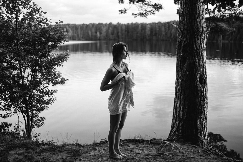 girl, portrait, black and white, lithuanian, vilnius *photo preview