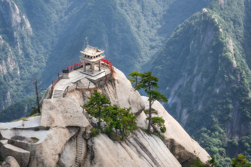 китай, пейзаж, архитектура, хуашань, горы, china, mountain, huashan Шахматный павильон на горе Хуашаньphoto preview