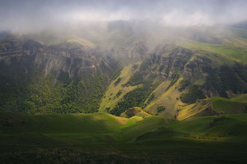пейзаж, горы, небо, кавказ, дождь Когда небо слезы льётphoto preview
