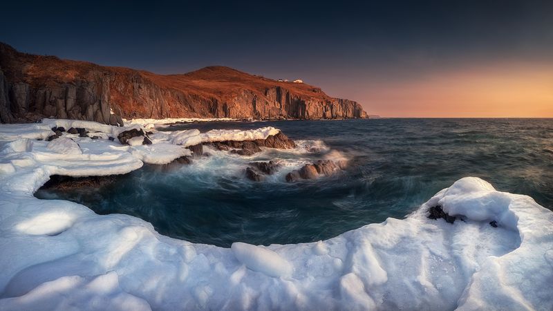 панорама, весна, море, скалы ***photo preview