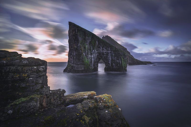 landscape, nature, scenery, sunrise, sea, rocks, island, morning, пейзаж, faroe Gifted moments II / Одаренные моментыphoto preview