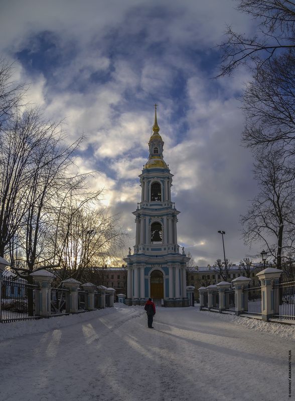 Собор, архитектура, город, церковь, закат, небо Николо-Богоявленский морской соборphoto preview