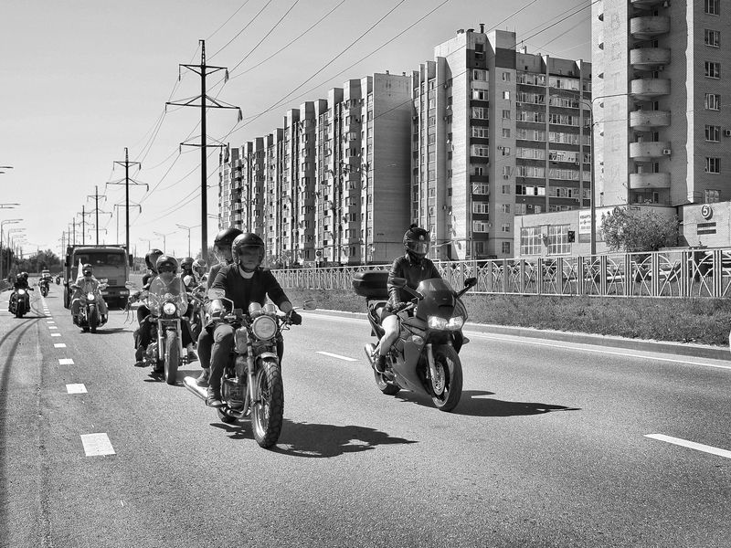 байкеры, город, мотоцикл, стритфото Свобода в городеphoto preview