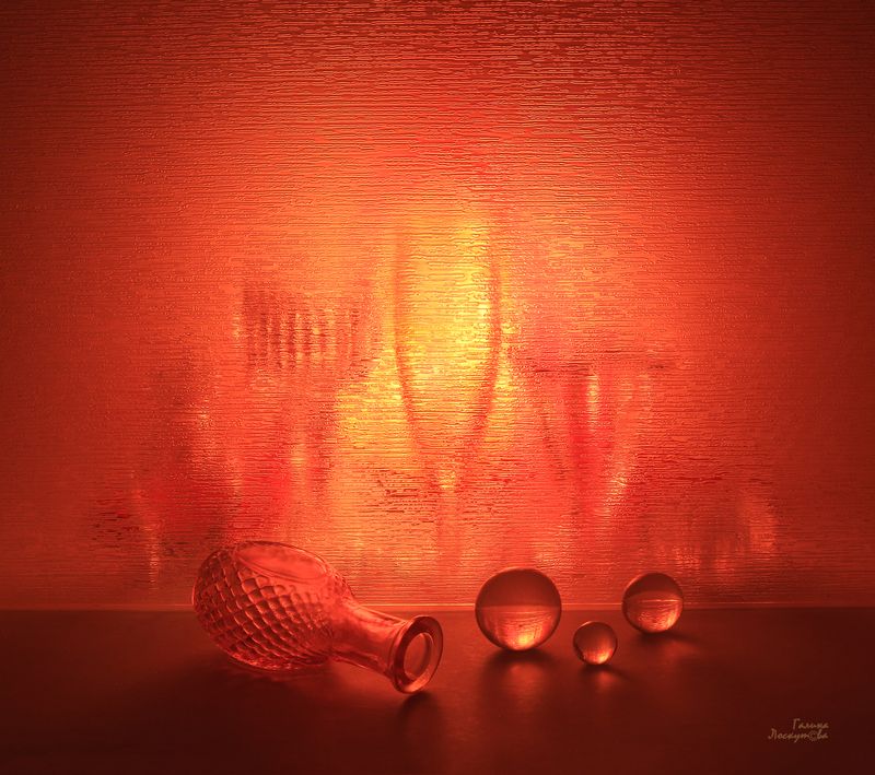 фужер, бокал, стекло, шары, вечер Огненный вечерphoto preview