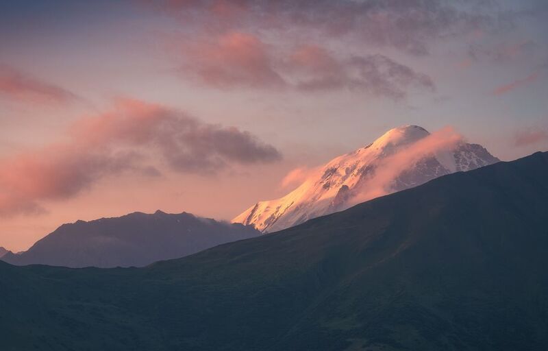 кавказ, горы, пейзаж, осетия Утренний свет фото превью
