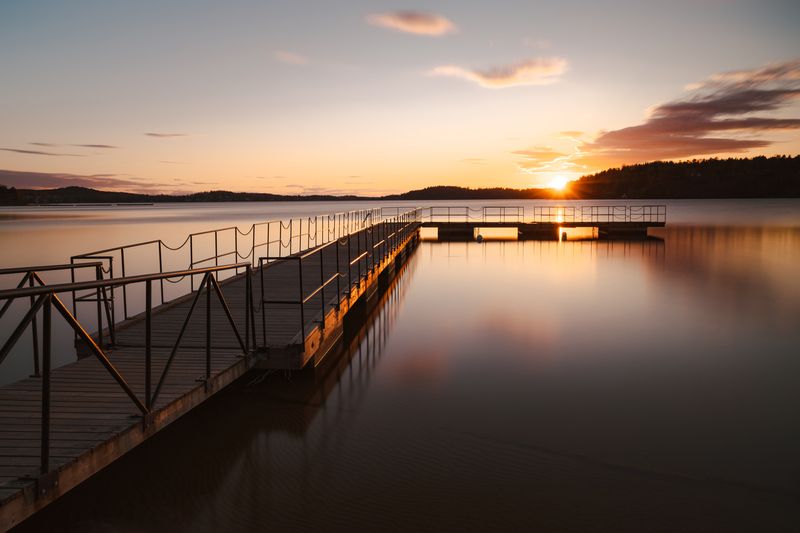 швеция, закат, озеро Тихий вечерphoto preview