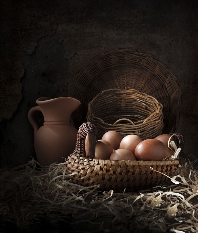 still life, eggs, farm, textures, light, shadow Fresh eggsphoto preview