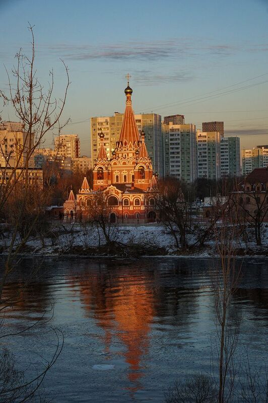 москва храм закат освящение перед заходомphoto preview