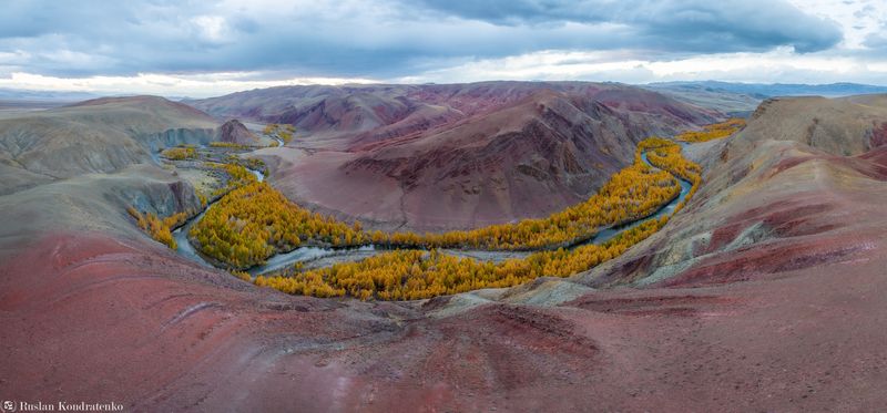 алтай, горный алтай, осень, долина реки кызылшин, кызылшин, кокоря Долина реки Кызылшинphoto preview
