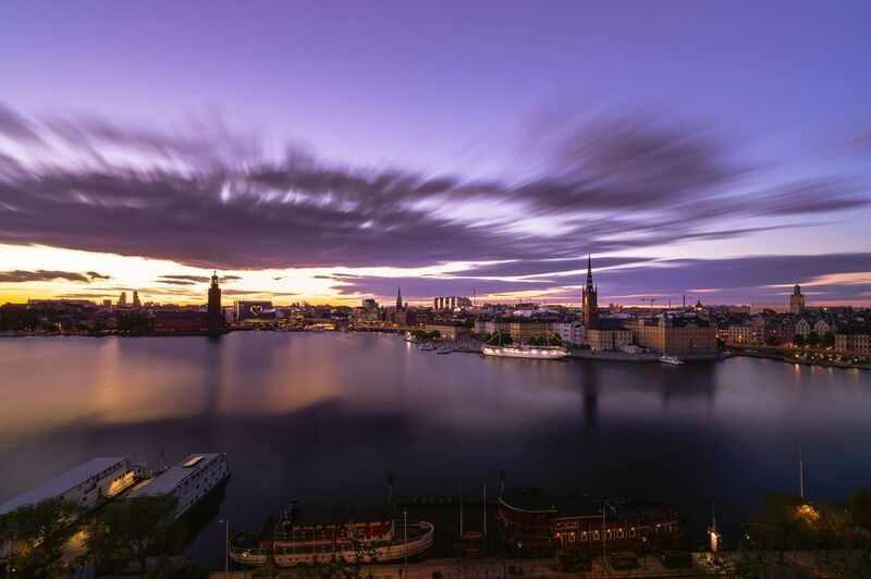 закат, Стокгольм, Швеция, вечер, город Вечерний Стокгольмphoto preview
