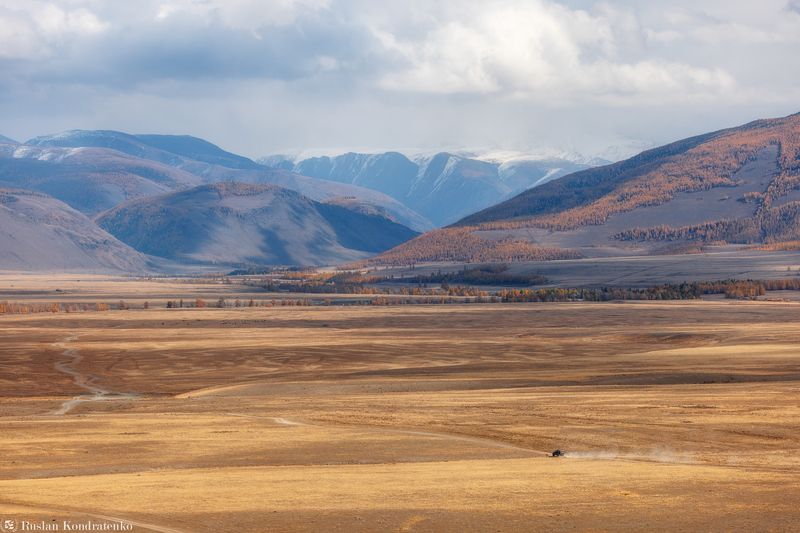 курайская степь, алтай, горный алтай, степь, осень, горы Курайская степьphoto preview