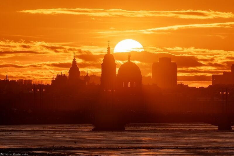 санкт-петербург, закат, прострел Церковь Святой Великомученицы Екатериныphoto preview