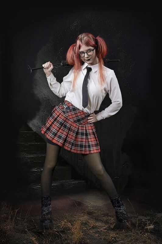 школьница, девочка, пистолет-пулемет, sten Школьница...photo preview