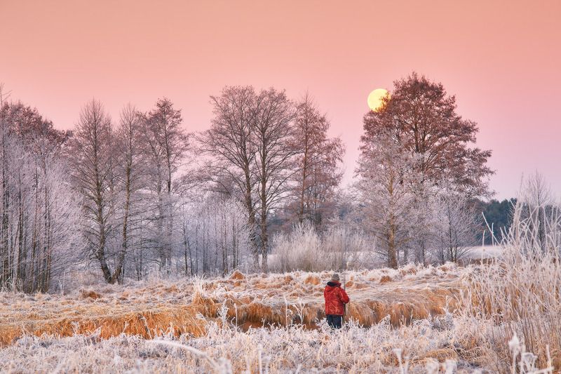 беларусь, весна, вода, западная березина, иней, луна, март, рассвет, река, рыбалка, туман, утро Рыбалка под лунойphoto preview