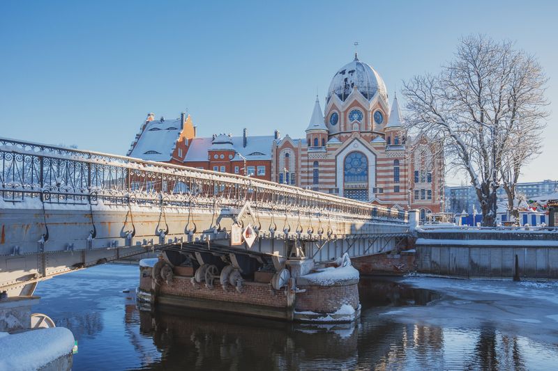 Синагога, Калининград, Утро, Зима, Архитектура  Königsberg Synagoguephoto preview