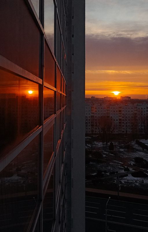 утро, фотограф, рассвет,  Весеннее утро в городеphoto preview