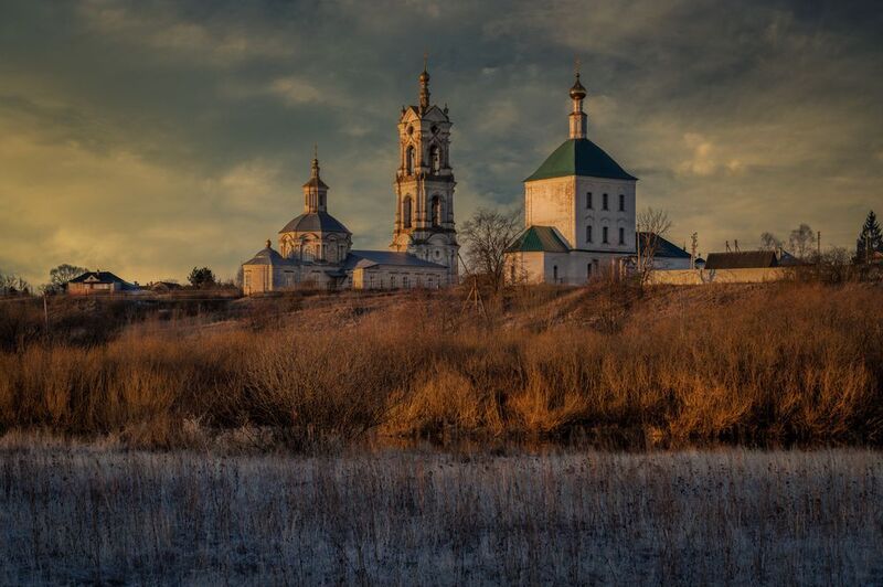 россия, погост, весна, рязанская область, храм, церковь, православие, село, утро, восход, касимов Утроphoto preview