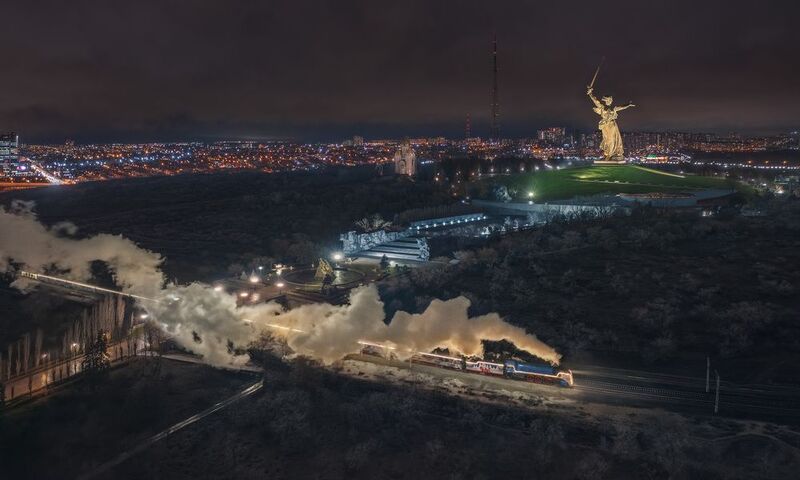 поезддедамороза, пдм, волгоград, паровоз, ночь, город, ржд, поезд Photo #121photo preview