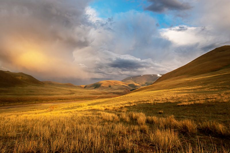 сайлюгемский национальный парк, горный алтай, алтай, закат, радуга Радужный вечерphoto preview