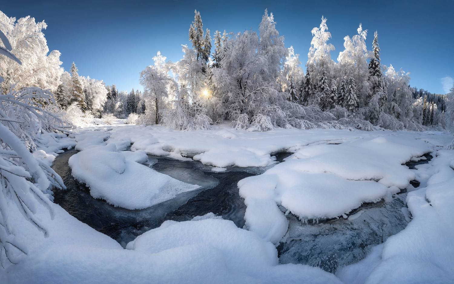 алтай, горный алтай, пейзажи алтая, турочакский район, горная река, зимний пейзаж, зимняя река, зимний лес, лес, иогач, тайга, Рубан Елена
