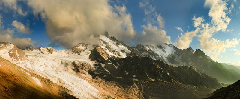 Кавказ, закат, солнце, облака Ущелье Адыл Суphoto preview