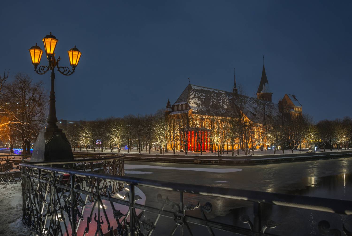 Калининград, Кафедральный, Собор, Архитектура, Зима, Ночь , Гладков Сергей