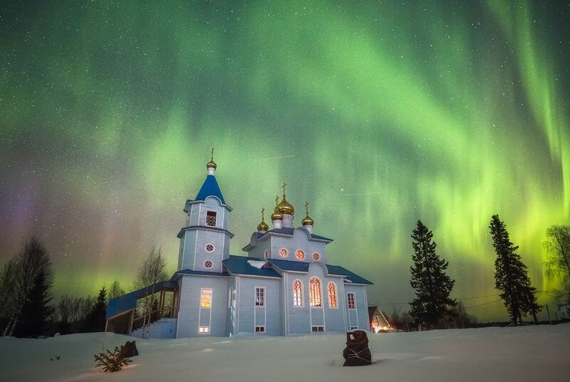 северное сияние, полярное сияние Волшебная ночь в Радовоphoto preview