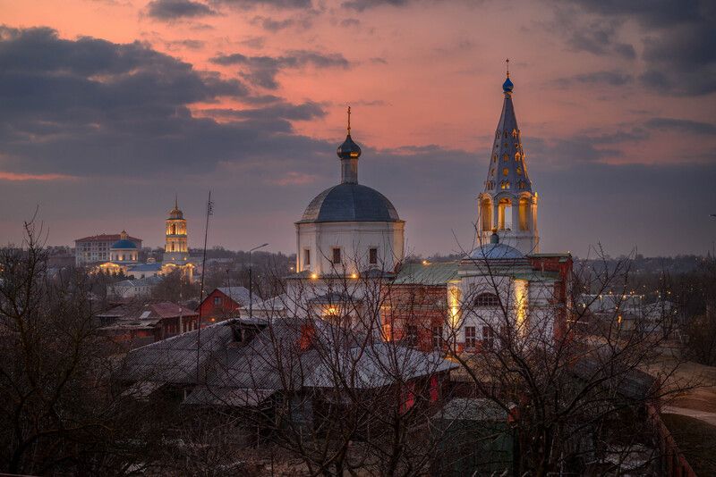 серпу3, церковь, рассвет Троицкий собор Серпуховского кремляphoto preview