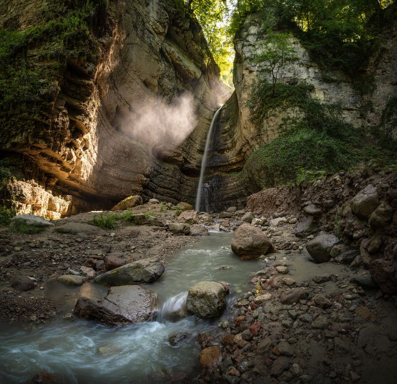 кавказ, горы, кабардино-балкария, кбр, водопад, waterfall, чегем, чегемские водопады Ранним утромphoto preview