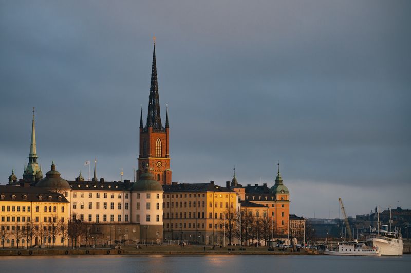 Стокгольм, вода, закат Рыцарский островphoto preview