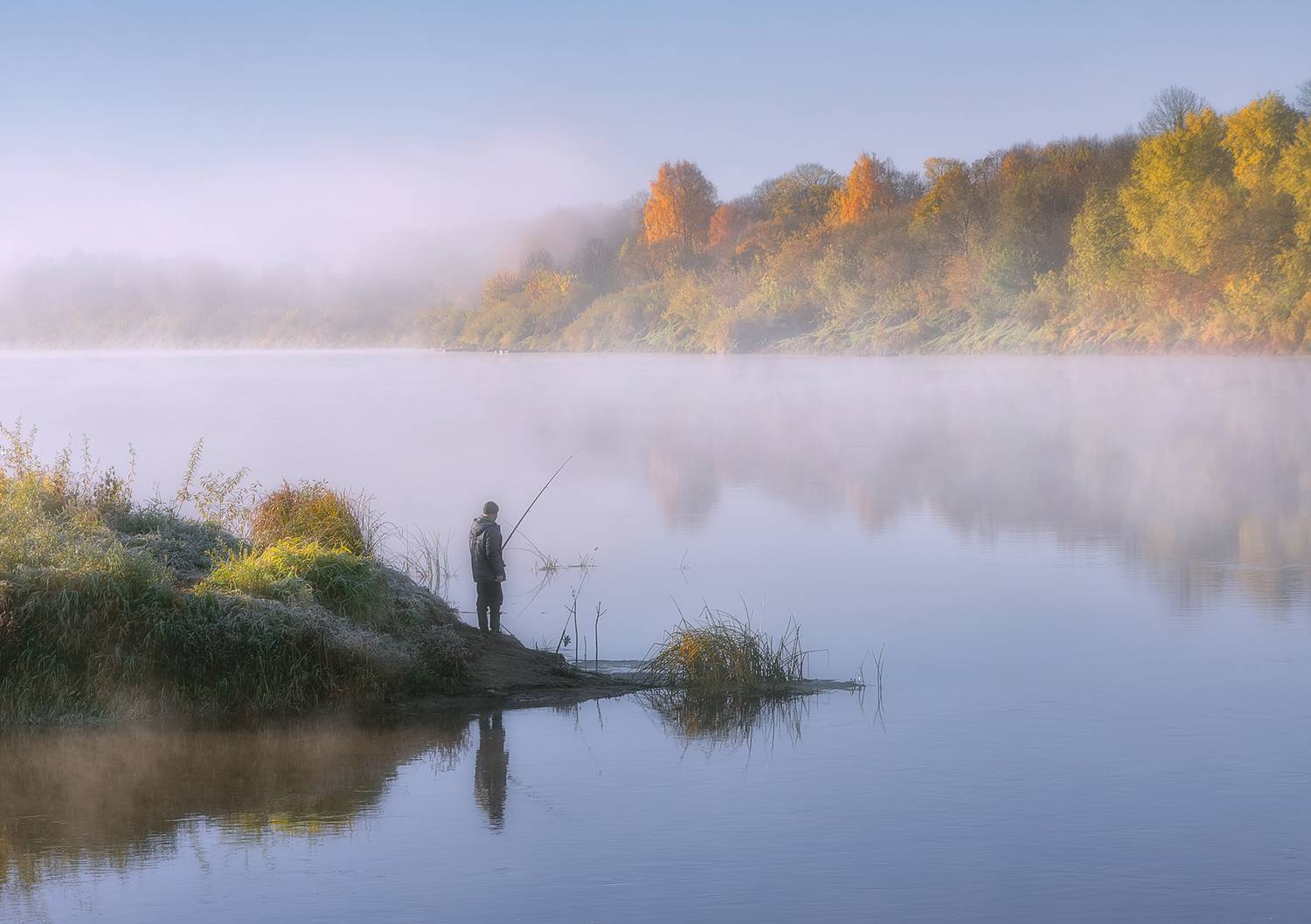 утро рассвет осень туман, Andrew Kuzmin